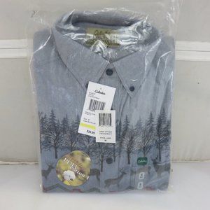 Cabela's Buckland Deer Printed Chamois Pima Cotton Shirt Men's Size M